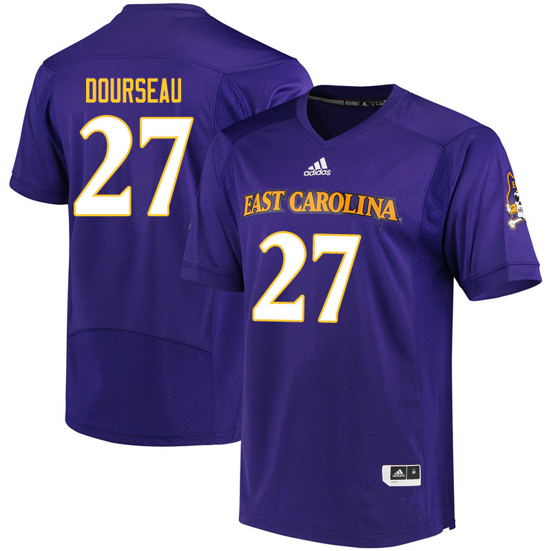 Men #27 Shawn Dourseau ECU Pirates College Football Jerseys Sale-Purple